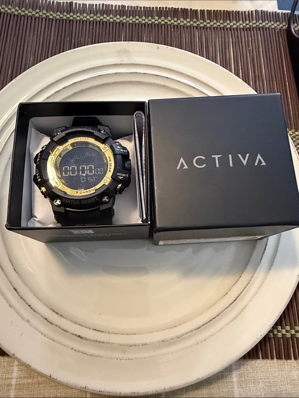 Ativa Men's Digital Sport Watch in Black and Gold